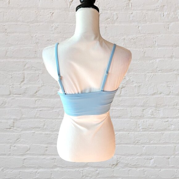 Xhilaration Bandeau Bikini Top in Pastel Blue with Spaghetti Straps  Size S - Picture 3 of 4